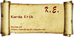 Karda Erik névjegykártya